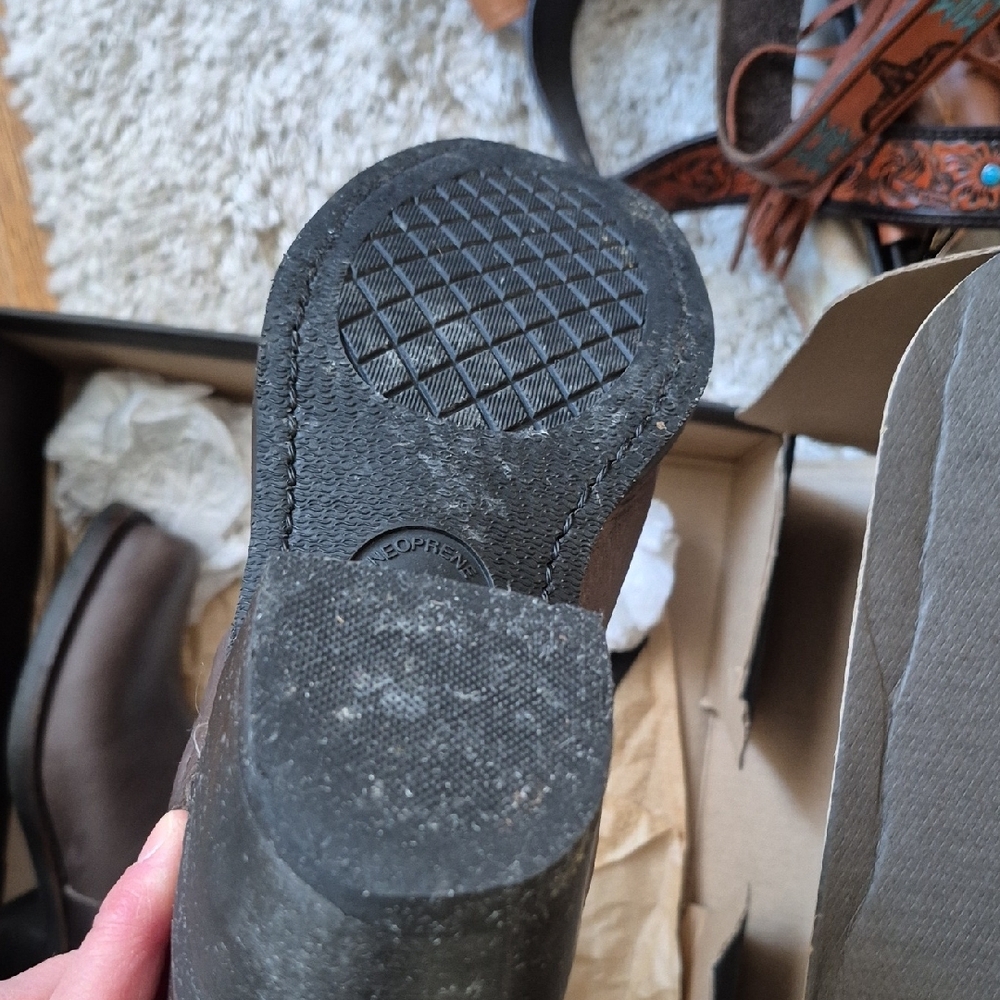 Frye Brown Leather Harness Combat Boots - Picture 8 of 10